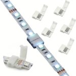 5 10PCS 4P 10MM 5050RGB Nude Plate LED Light Strip Solder-free Connector Colorful Light Strip Solder-free Snap Butt Head