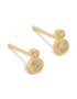 Goldair Gold Plated Sterling Silver Cubic Zirconia Double Bezel Set Stud Earrings
