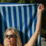 Velour Stripe Beach Towel Ocean Breeze