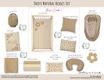 Cot Duvet Bedding Floral Daisy Natural Beiges Set