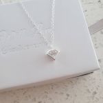 Elizabeth 925 Sterling Silver Diamond Shape Necklace Cz Stone