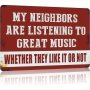 Vintage Man Cave Decor Funny Music Signs Garage Bar Patio Wall Decorations Gifts For Men Outdoor & Indoor Including Tape