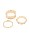 Goldair Gold Twisted & Thick Band Rings 3-PACK - M l