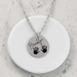 Custom Engraved Round Pendant And 3MM Chain