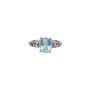 S925 Sterling Silver Aquamarine Ring Twisted Pattern Versatile Ring