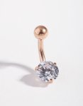 Surgical Steel Cubic Zirconia MINI Bellybutton Ring
