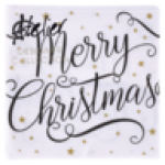 Braun + Company Black & Gold Script Christmas Napkins 33X33CM 20 Pack