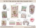 Cot Duvet Bedding Farm Highland Soft Dusty Pinks And Sage Green Florals Highlands Cow