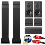 Sony SS-CS3M2 3-WAY 4-DRIVER Hi-res Floorstanding Speaker Black Pair 2025 Bundle With Center Channel Speaker + 2X Bookshelf Spea