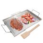 Non-stick Stainless Steel Bbq Grill Pan With Handle And Spatula