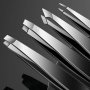 4pcs Professional Tweezers - Perfect For Eyebrow Hair Removal Splinter & Ingrown Hair Removal & More - With Storage Bag & For Men & Women