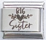 9MM Laser Italian Charm - Big Sister
