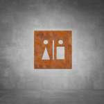 Toilet Male And Female Sign D01 - Rust - Powder Coated Aluminum
