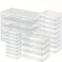 12PCS Transparent Plastic Storage Box Clear Storage Box With Hinged Lid Multipurpose Finishing Organizer For Jewelry Accessories Beadwork Office Supplies Games Sorting Packing Storing