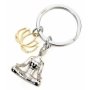 Keyring With 2 Charms: Yoga Meditation Posture And Lotus Charms