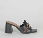 Block Heeled Push-in Sandal - 8 Black
