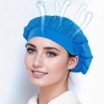 Breathable Kitchen Chef Hat - Solid Color Elastic Fit For Food Service & Restaurants Anti-hair Loss Mesh Cap Ideal For Factory W