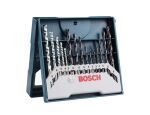 Bosch 15 Piece Mini-x-blue Line Drill Bit Set Masonry Wood Metal Hss-r