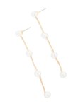 Goldair Gold Pearls Station Drop Earrings