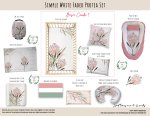 Cot Duvet Bedding Simple White Faded Protea Set
