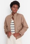 Stand Up Collar Quilted Down Jacket - Neutral