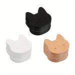 50PCS Diy Earring Cards Holder Cat Shape Earring Display Card Kraft Paper Jewelry Display Cards For Earrings Ear Studs Cards Sui