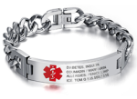 EJ99 - Personalized Titanium Steel Curved Men's Medical Alert Bracelet