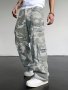 Casual Camouflage Men's Loose Fit Drawstring Cargo Pants With Multiple Pockets All Seasons Outdoor Leisure And Work