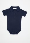 PoP Candy Collared Romper-navy Blue