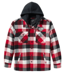 Harley-davidson Shirt Jacket Traveler Hooded Plaid Red black