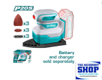 Palm Sander Cordless With Or Without Battery 20V Total Tools TPSLI2014