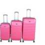 Gaily Bright Pink Abs Hard Shell Spinner Luggage Set With Lock