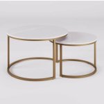 Efurn- Maya Marble Top Nesting Table
