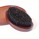 Mane Bristle Hair Brush For Normal Hair - 1PC Vintage Curved Wave Design Wooden Anti-static Hair Detangling Brush