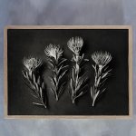 Monochrome Pins 6 Art Print - A0 Framed Canvas With Natural Wood Frame
