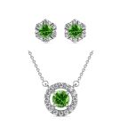 DESTINY Petal August peridot Birthstone Set With Swarovski Crystals