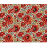 Printed Runner Embroidery Poppies