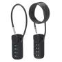 Tool 4-DIGIT Code Spring-loaded Retractable Steel Cable Padlock - 2 Piece