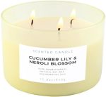 Cucumber Lily Neroli Blossom Candle 3-WICK Large Soy Candle 15.8 Oz Fresh Cucumber Aromatherapy Candle For Women Calming Floral