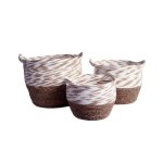 Brown And White Mix Top Weaved Basket