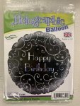 Happy Birthday Black 18 Inch Foil