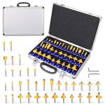 Platinumedge Router Bits Set Tungsten Carbide Router Bits Set 1 4 Shank Router Bit Kit For Diy Woodworking Project 35 Piece Set