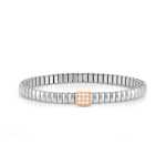 Extension Bracelet In Stainless Steel With Square And Stones