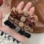 Fashion Rhinestone Hair Ties Ponytail Holder Elastic Hair Ties No Damage Hair Ties Hair Accessories For Women And Daily Use