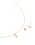 Goldair Gold Diamante MINI Cross Necklace & Earrings Set