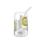 Clear Drinking Glass With Glass Straw - 550ML