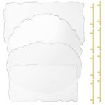 Hoolerry 4 Pcs Resin Tray Molds 13 Inch And 8 Pcs Gold Handles Large Silicone Tray With Handle Irregular Casting Agate Epoxy Mol