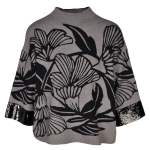Sequin Flower Knit Top - Grey S m
