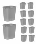 Rubbermaid Commercial Products Resin Wastebasket trash Can 7-GALLON 28-QUART Gray Plastic For Bedroom bathroom office Fits Under