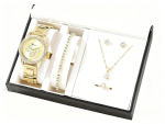 Crystal Watch Lady Accessories Gift Necklace Bracelet Ring Woman 5 Piece